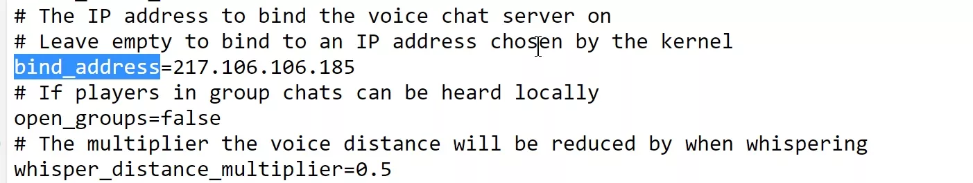 Как установить SimpleVoiceChat на Хостинг Майнкрафт 3 Настройка SimpleVoiceChat - настройка бинда айпи
