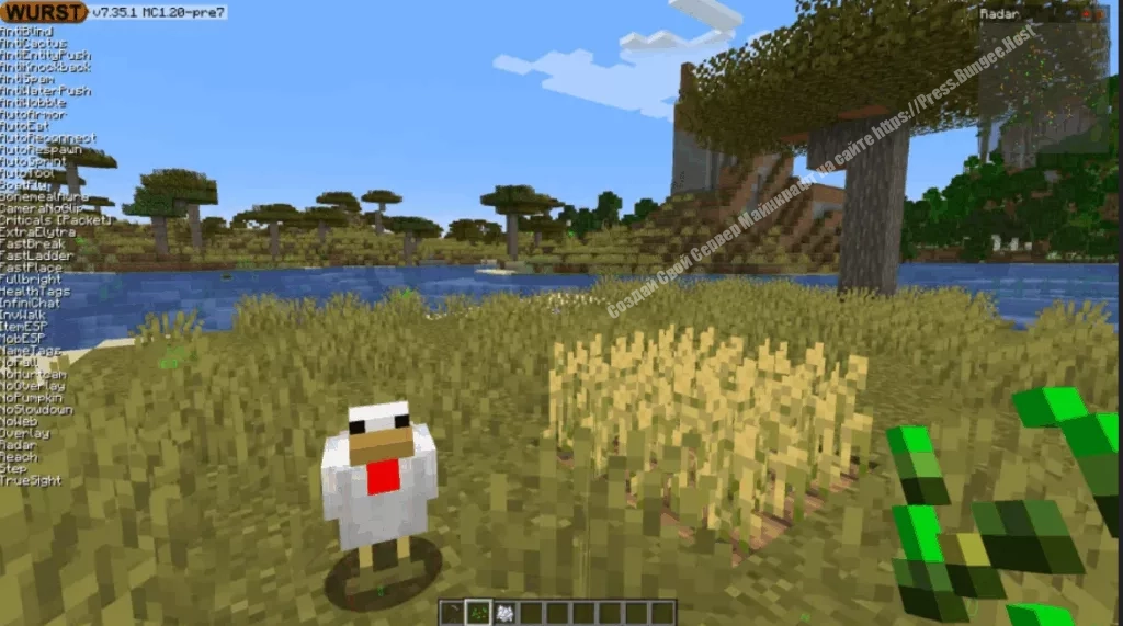 Интерфейс чита Wurst (скриншот с официального сайта)