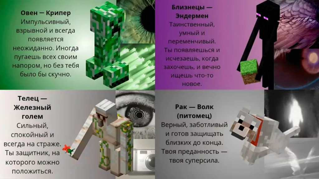 Гороскоп Майнкрафт - Овен, Близнецы, Телец, Рак