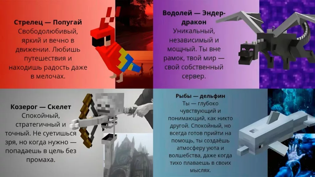 Гороскоп Майнкрафт - Стрелец, Водолей, Козерог, Рыбы