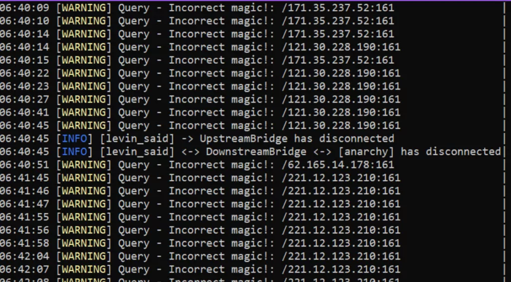 query - incorrect magic в консоли майнкрафт сервера
