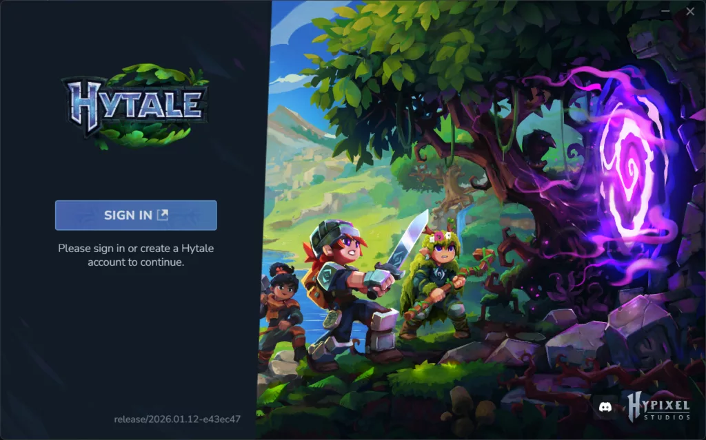 Скриншот лаунчера HyTALE 1