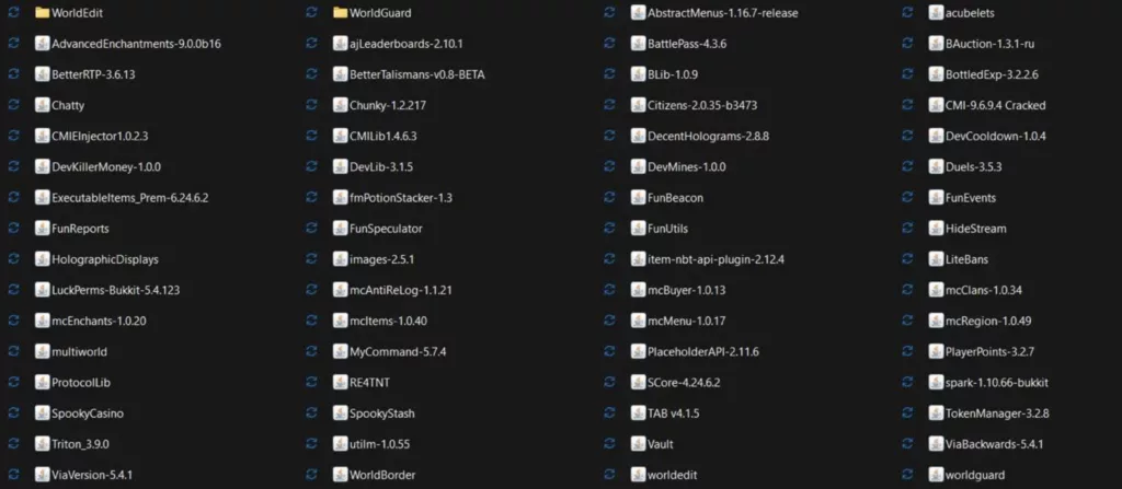 Скачать Сборку Сервера FunTime 2026 Бесплатно 6 Скриншот плагинов ФанТайм
Взято с разрешения McDev
Правообладатель McDev