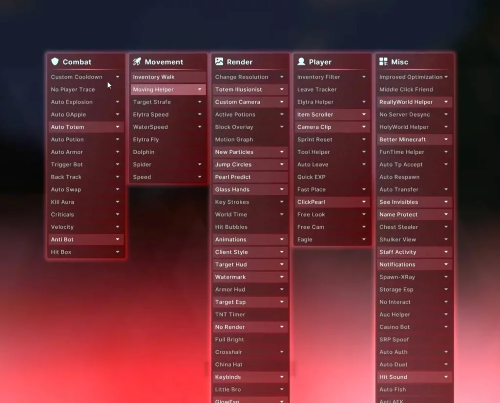 Скриншот конфига Экселент Клиент FunTime