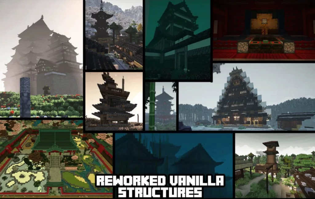 Локации сборки Sengoku Jidai: Japanese Overworld - реальные места Феодальной японии в Майнкрафт