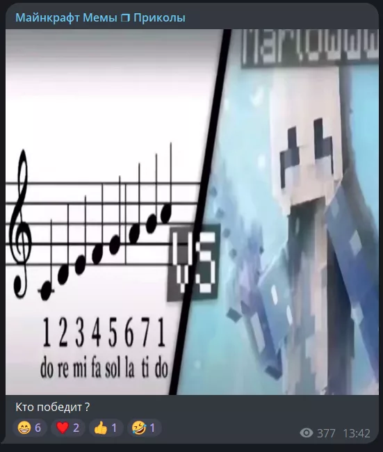 Marlowww Майнкрафт мем с нотами