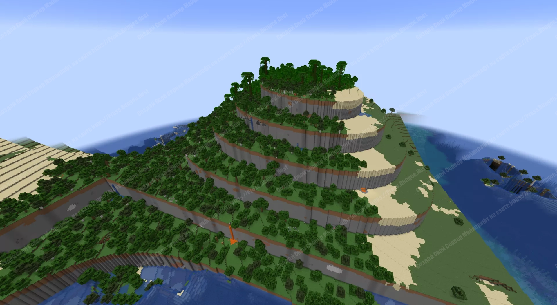 Скачать мод TerraMath для Майнкрафт + 6 красивых готовых функций Генерации 4 Мир Майнкрафта из плато и пирамид (Математическая функция floor(sin(x/20) * cos(z/20) * 5) * 4 + sqrt(x^2 + z^2)/10) в моде TerraMath